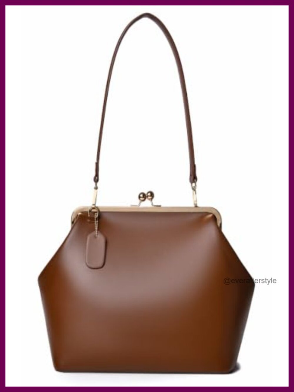 Slouchy PU Leather Kiss Lock Crossbody Hobo Shoulder Bag